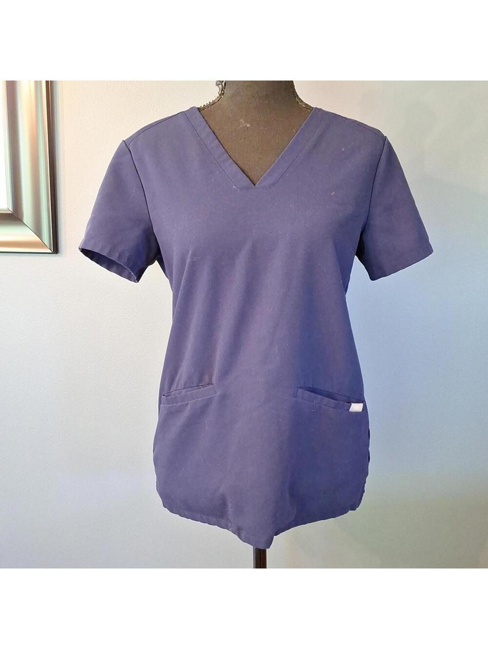 Figs Technical Collection Blue Scrub Top Size Xs